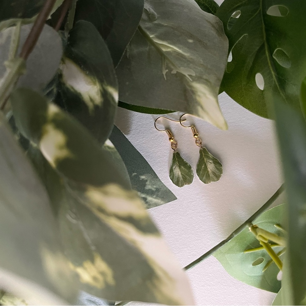 Handmade by me Fiddle leaf fig earrings